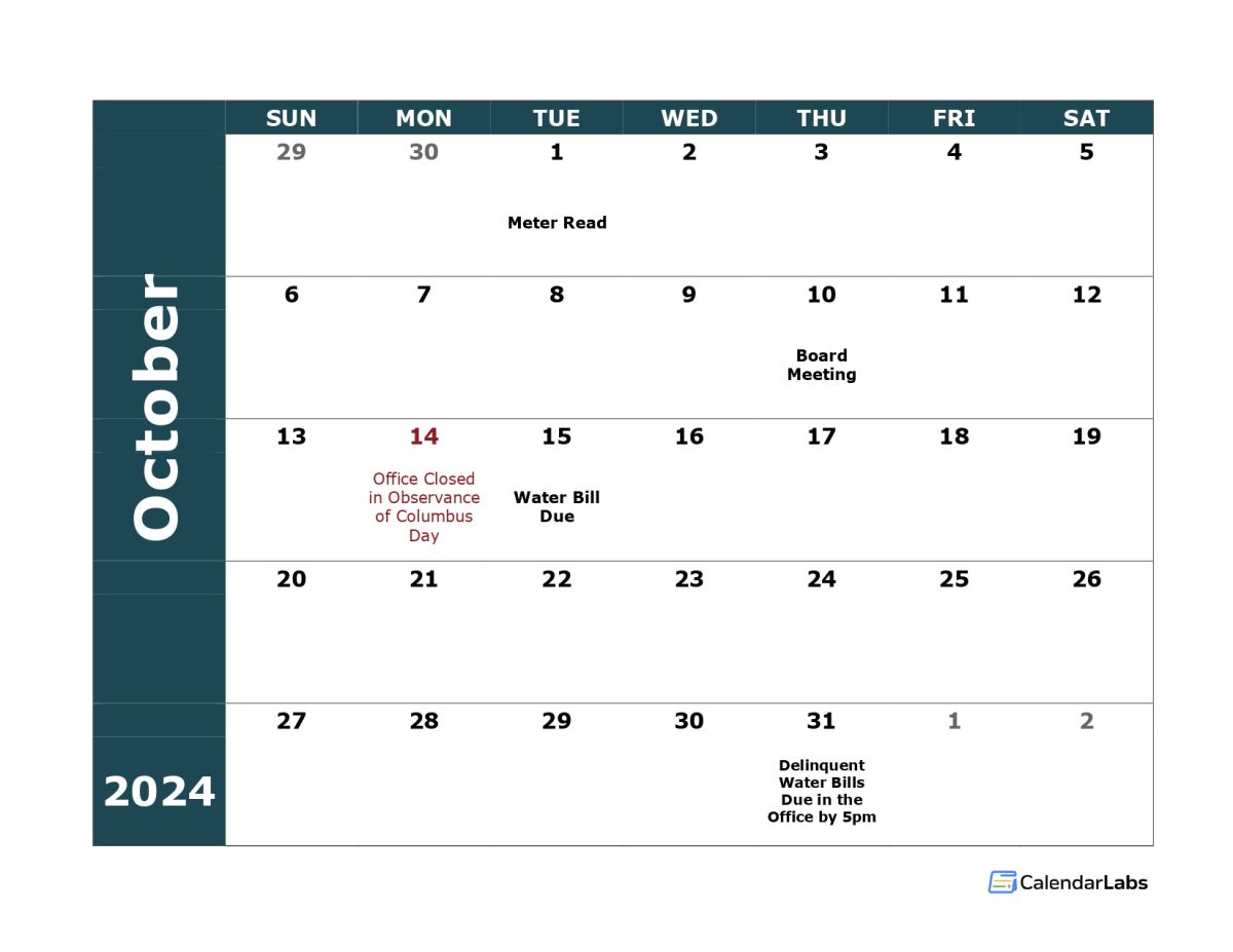 Oct 2024 Calendar