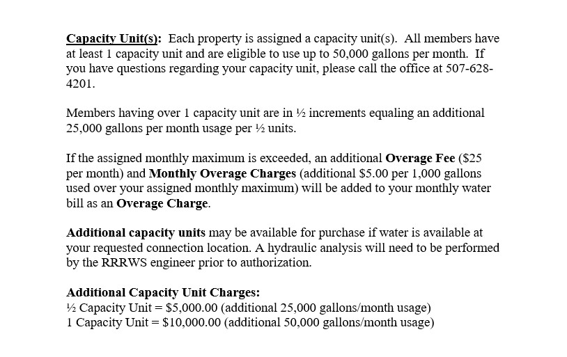 2025 Capacity Unit Information